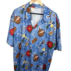 KC Royals Miller Lite Hawaiian Shirt Blue Adult XL